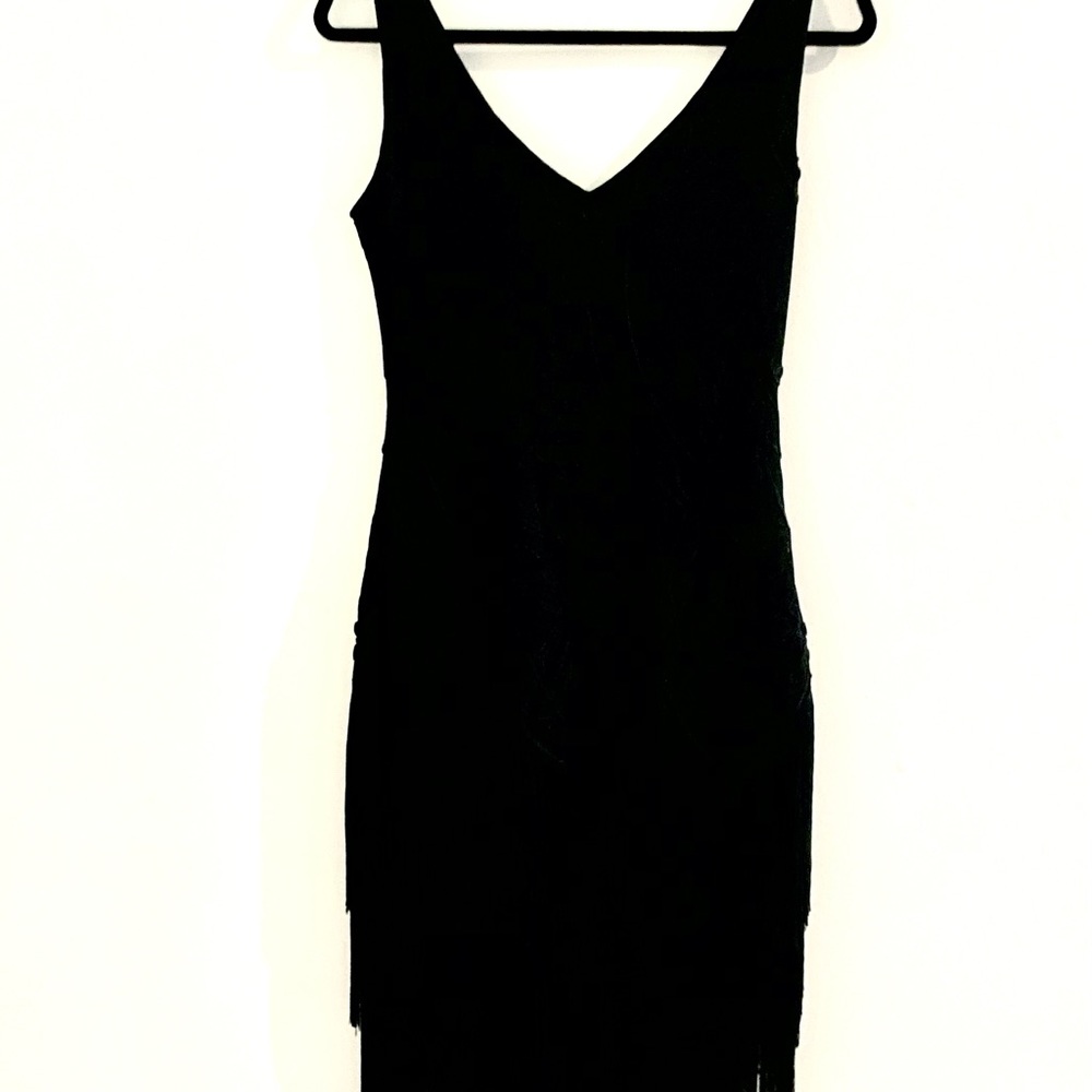 BABEYOND FASHION CLASSIC BLACK 1920’S Style Fringed and Embroidered Gown